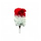 Red - White Uniform Hats Feather Hackle / Plums