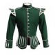 Green Pipers Drummers Doublet Band Kilt Jacket