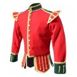 Red Doublet Pipers Drummers Uniform Jacket