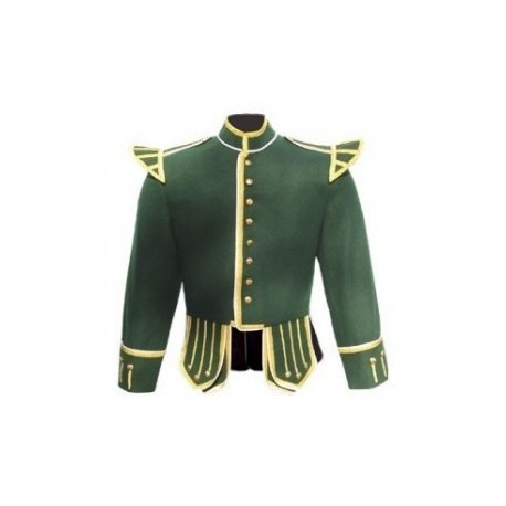Green Military Jacket Band Pipe Major Doublet