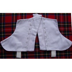 Pipers Drummer White Buttons Spats - Gaiters