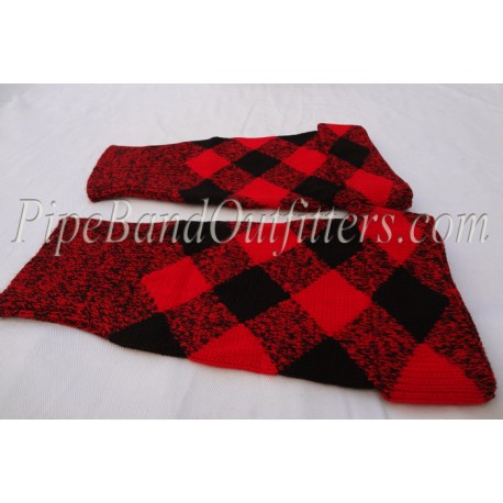 Red Black Pipers Drummers Hose Tops - Half Hoses