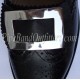 Black Leather Pipers Kilt Buckle Brogue Shoes