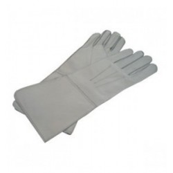 Drum Major Gauntlets - Half White Leather Gloves