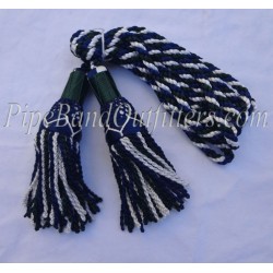Navy Blue - Black - White Pipe Cord