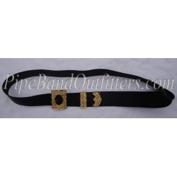Black Leather Piper Cross Belt