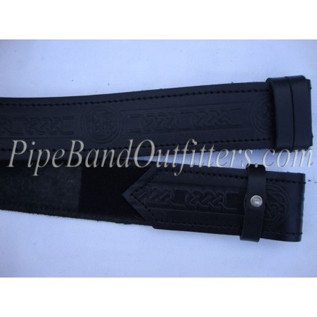 Pipers Black Leather Waist Belt