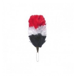 Red - White - Black Feather Hackle / Plums