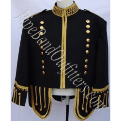 Military Band Uniform Black Doublet Kilt Jacket